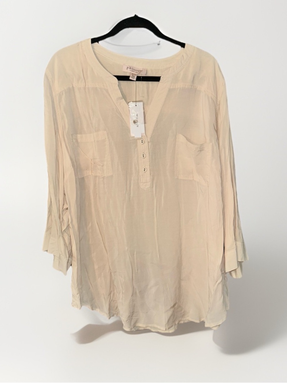Philosophy Light Beige Tunic Top